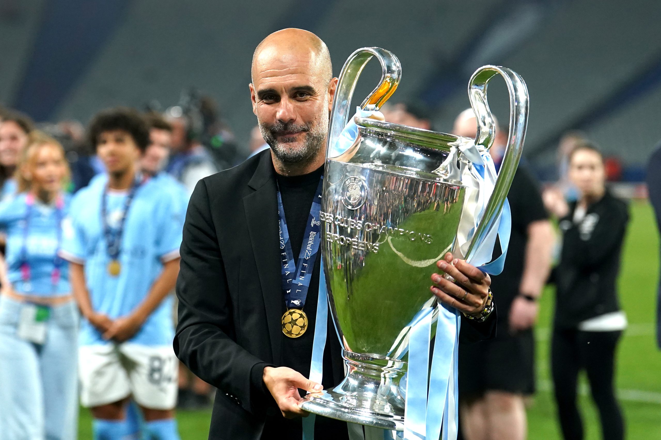 Pep Guardiola emotional as Manchester City win Champions League to seal treble