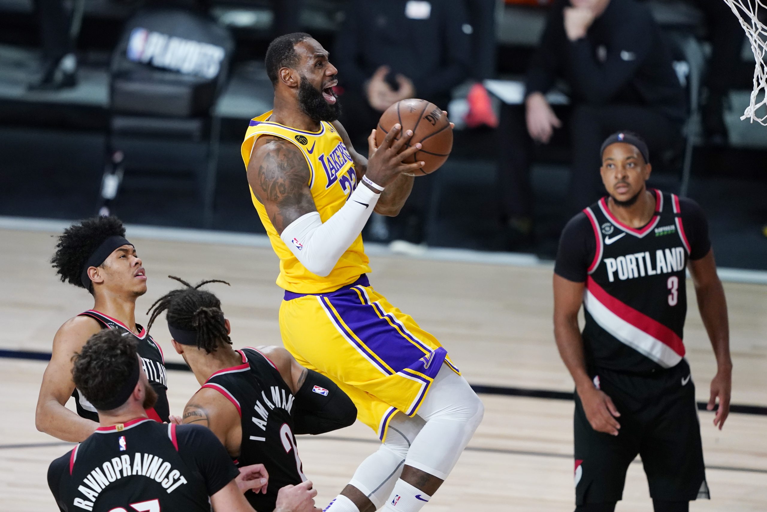 Los Angeles Lakers complete first-round series win as NBA play-offs resume