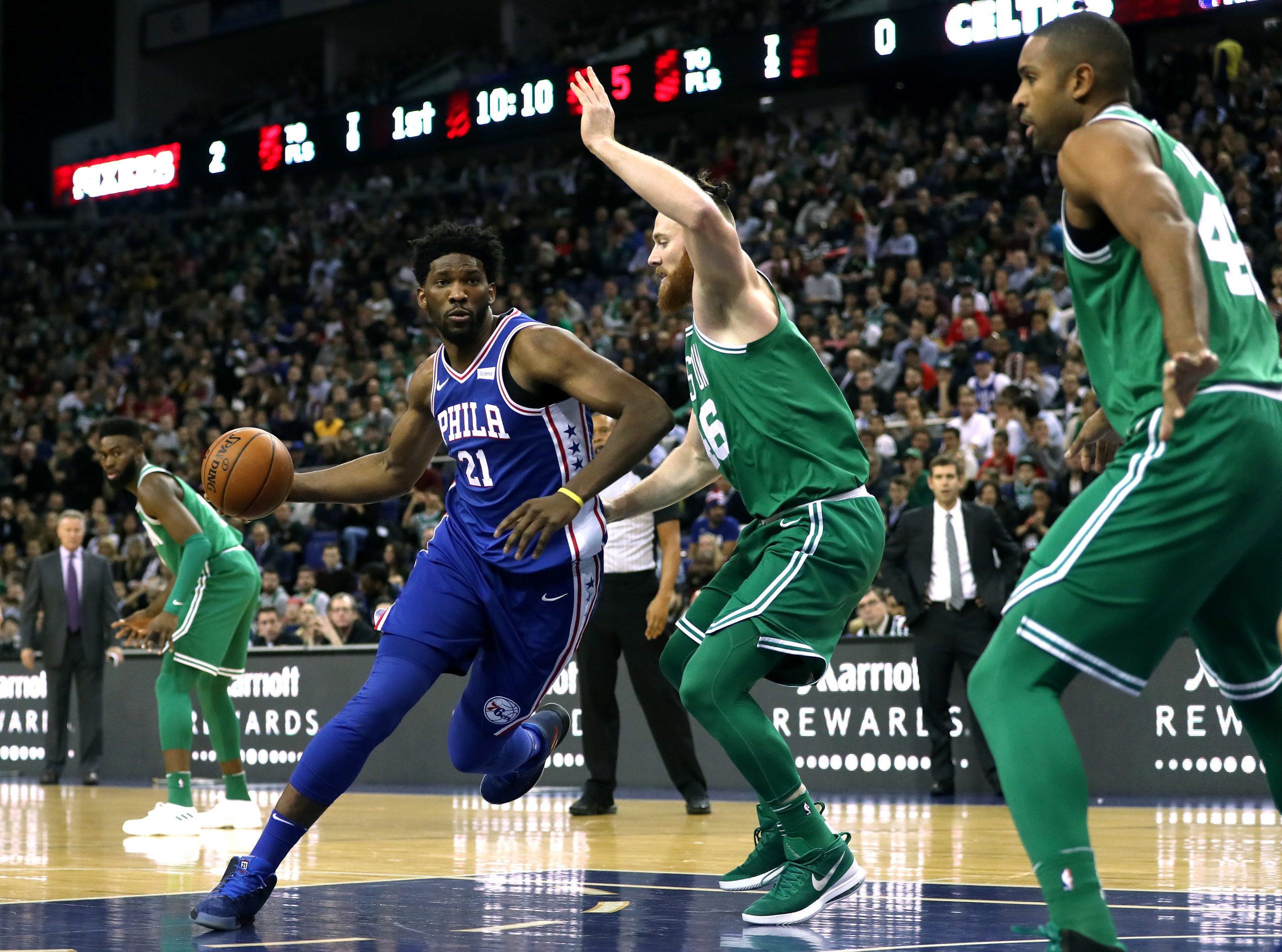 Celtics hit back from 22-point deficit to defeat 76ers at O2 Arena