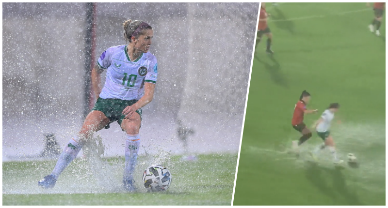 Farcical Ireland match suspended after torrential downpour