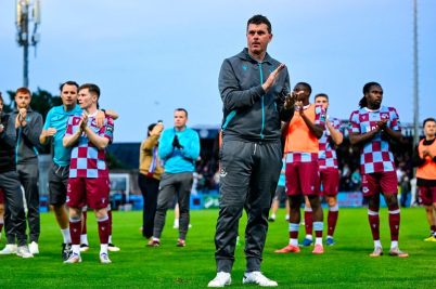 Kevin Doherty Drogheda manager after their 2-1 defeat to Shamrock Rovers